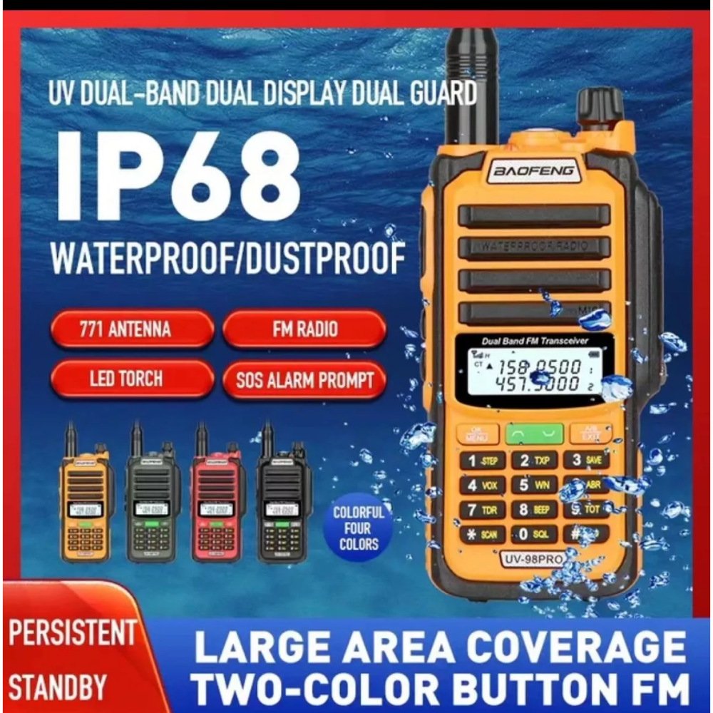 Pack 2 Radio Baofeng UV98 PRO walkietalk